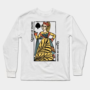 Character of Playing Card Queen of Spades Long Sleeve T-Shirt